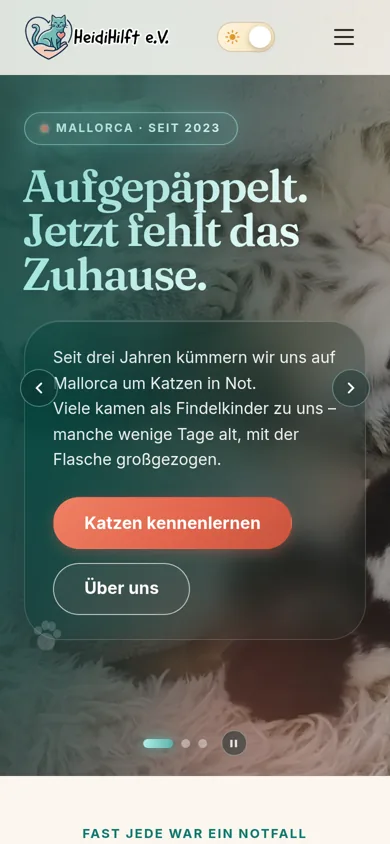 The association platform HeidiHilft e.V. on a smartphone